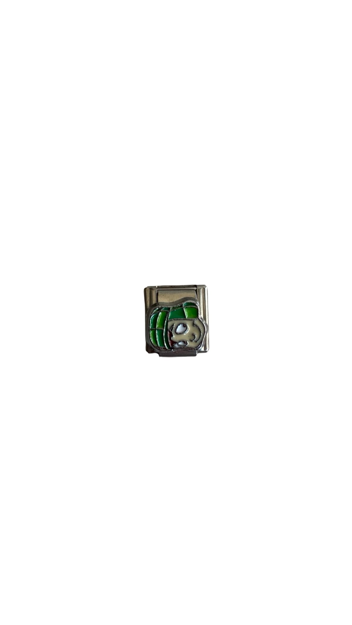 Green Helmet Cartoon Boy Italian Charm