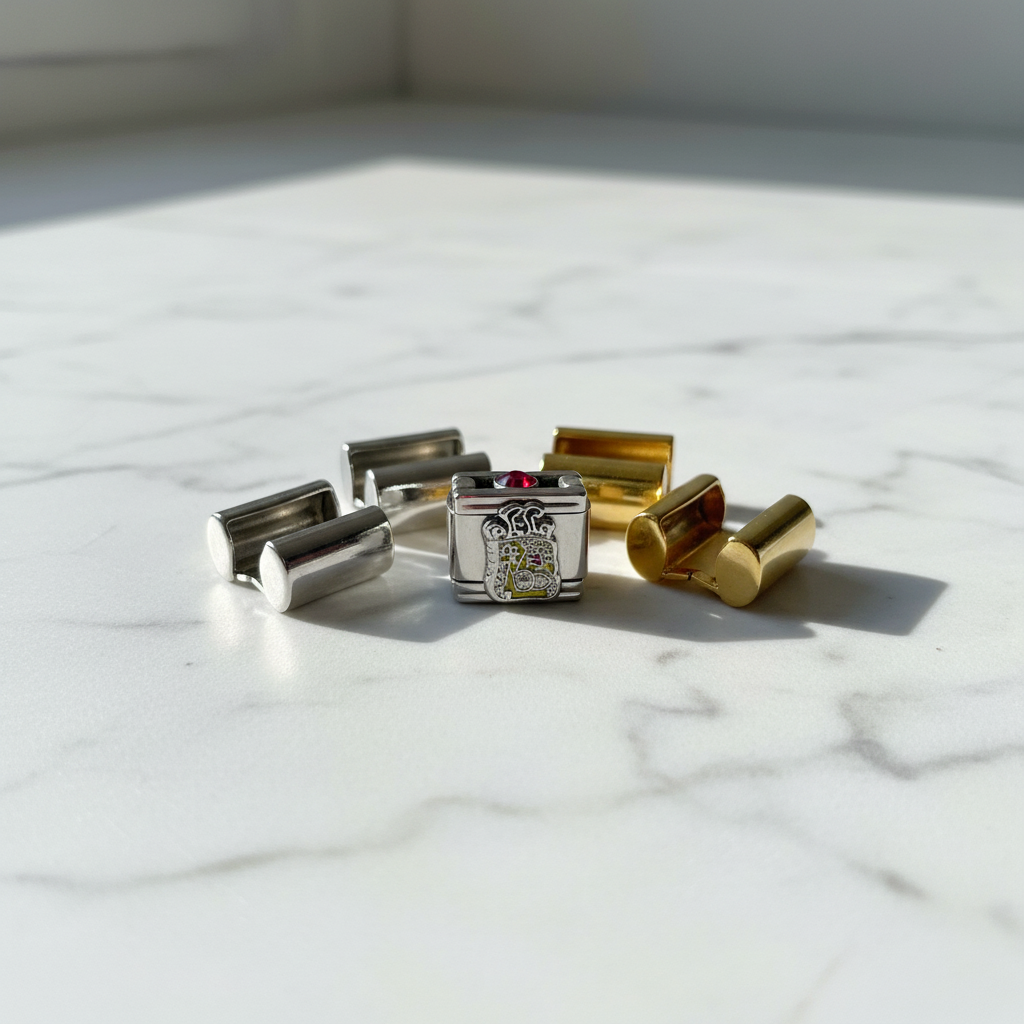 Silver Crystal Italian Charm - Styled with Other Charms